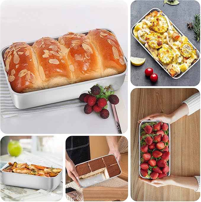 LIANYU 6 Pack Bread Loaf Pans for Baking 9x5 Inch, Meat Bread Baking Pans