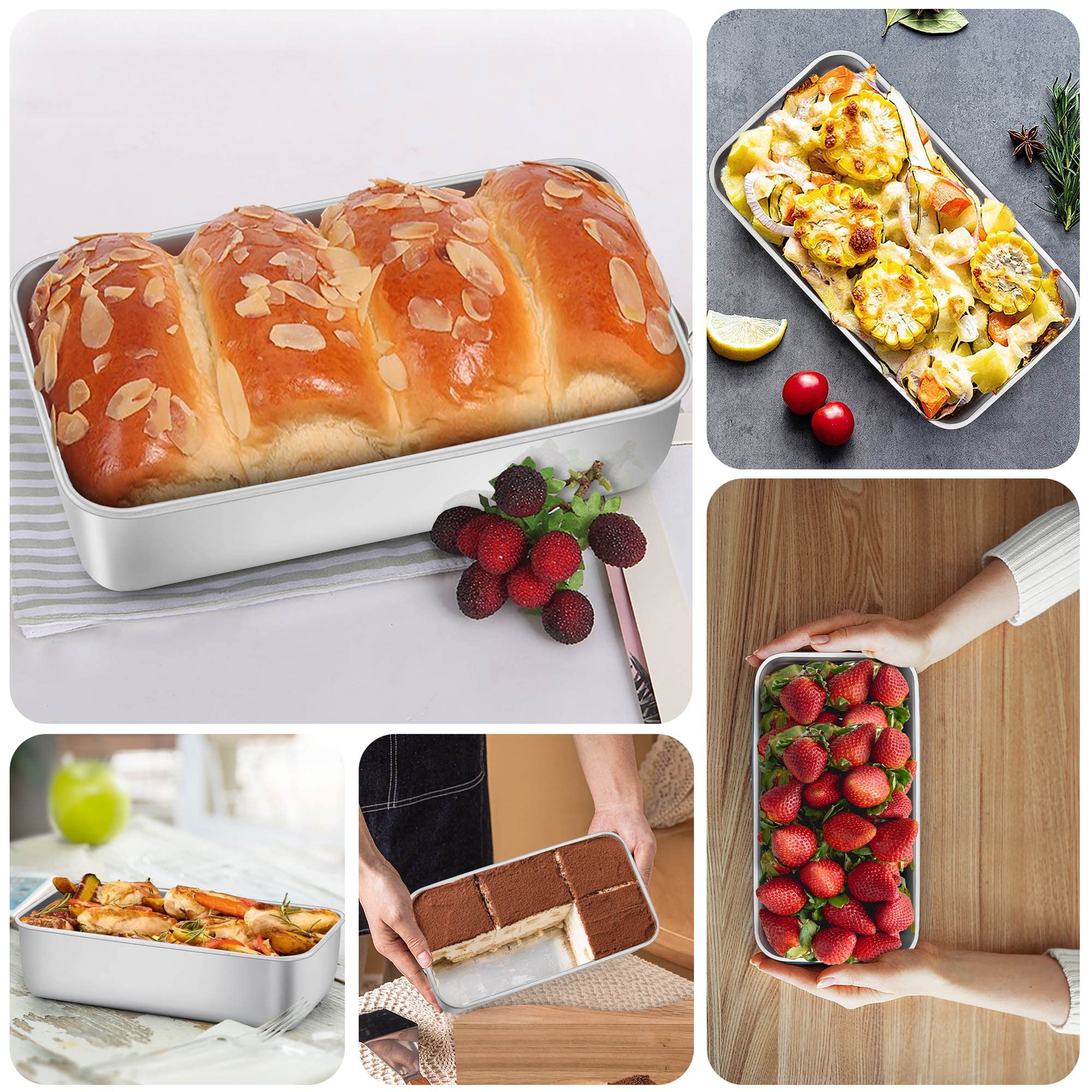 LIANYU Bread Loaf Pans Set of 12, 9x5 Inch Stainless Steel Bread Baking Pan