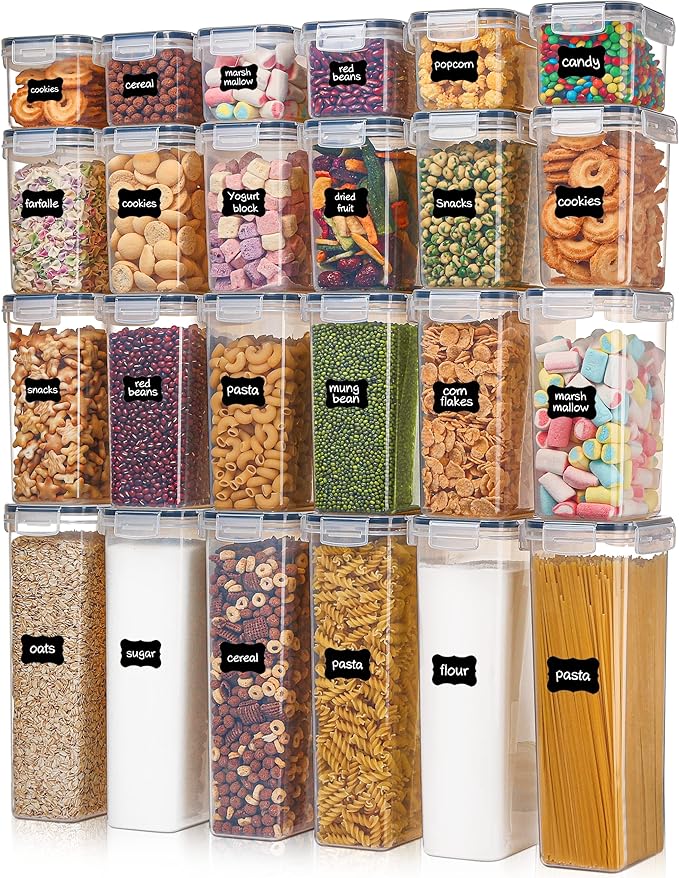 Vtopmart Airtight Food Storage Containers with Lids, 24 pcs, Black