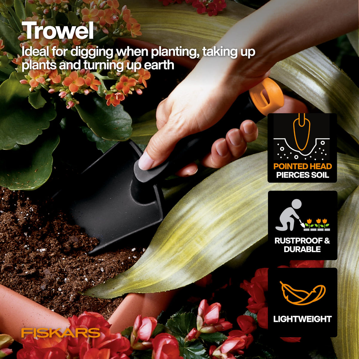 Fiskars 6-Piece Vegetable Gardening Essentials Tool Set w/Garden Shears