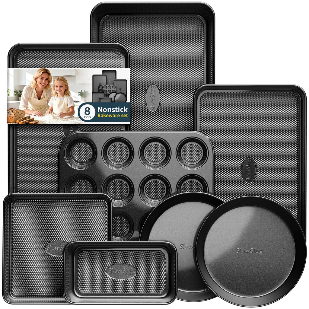 Nonstick Baking Pans Set, 8-Piece Stackable Bakeware Sets, Oven Pan Set
