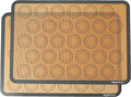 Amazon Basics Silicone Baking Mat for Macarons, Non-Stick, Food Safe, Reusable, Oven-Safe, 16.5" x 11.6", Beige/Gray, 2-Pack