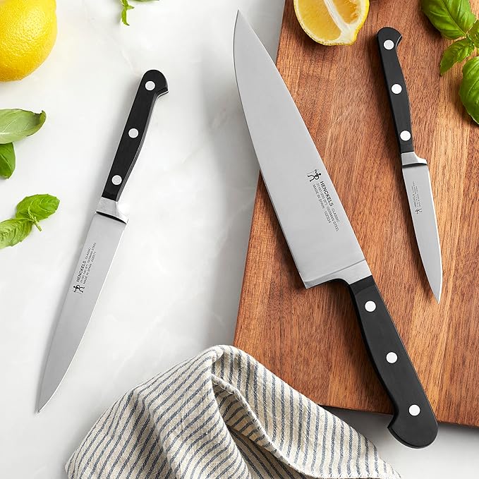 HENCKELS Classic 3-Pc Starter Chef Knife Set, Razor-Sharp German Engineered
