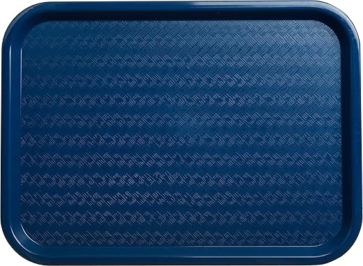 Carlisle FoodService Products Café Cafeteria Tray, Fast Food Tray for Restaurant or Commercial Use, 12" x 16", 1 Count, Blue