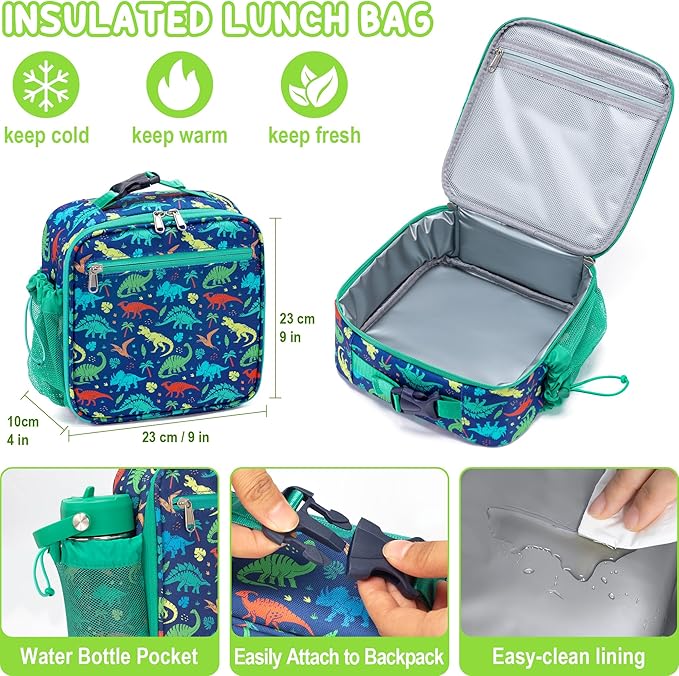 Fimibuke 60oz Kids Bento lunch Box with Insulated Lunch Bag & 8.5oz Thermo