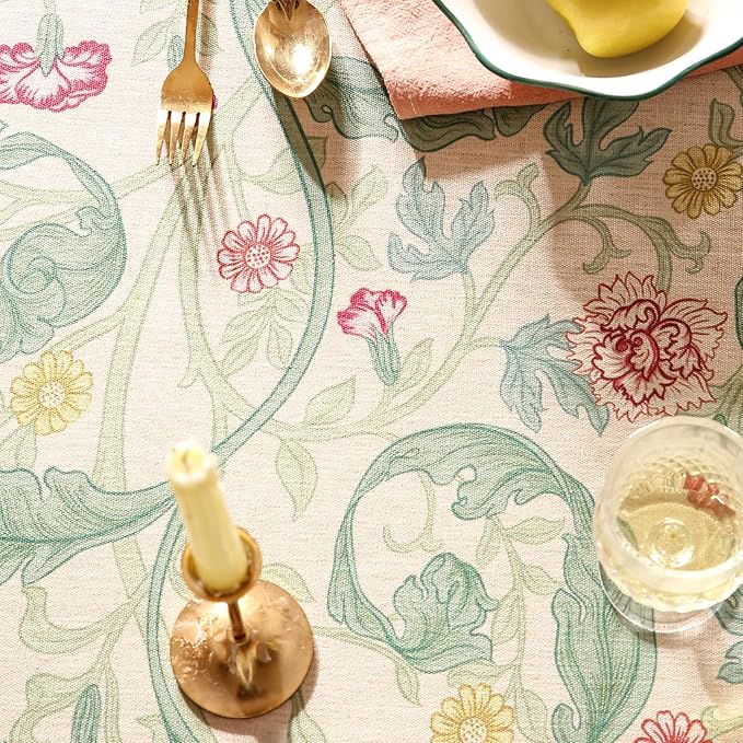 patdrea Vintage French Linen Tablecloth,Round,Diameter 55"-Cecilia A