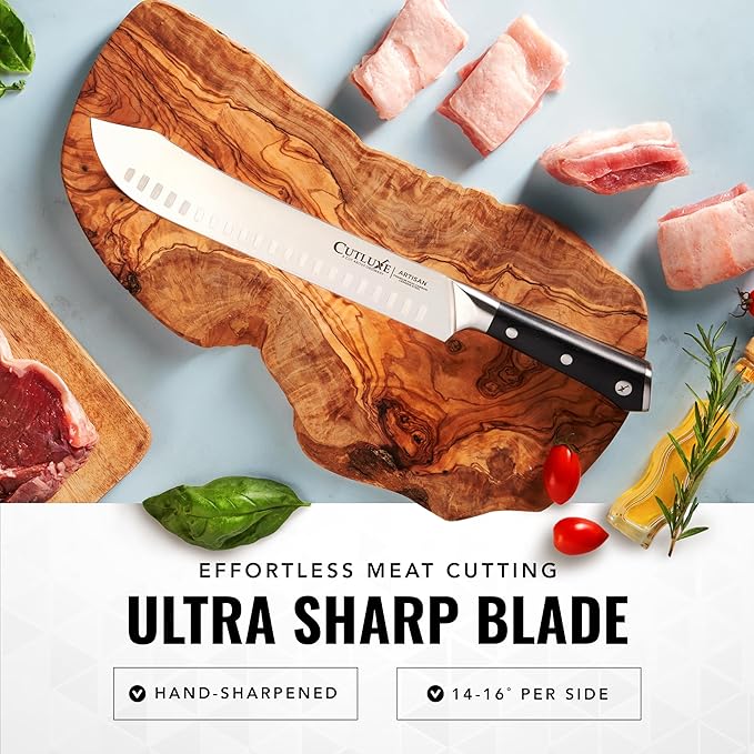 Cutluxe Butcher Knife 10" Bullnose Carving Knife for Meat – German Steel