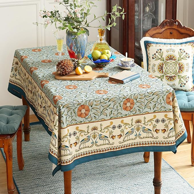 patdrea Vintage French Linen Tablecloth,Rectangular,118"x67"-Wensel