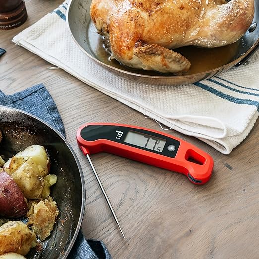 Lavatools Javelin® PRO Classic Ultra-Fast 2-Second Professional Digital Instant Read Meat Thermometer for Grill and Cooking, Auto-Rotating Backlit Display, IP65 Water Resistant NSF Certified–Tangerine