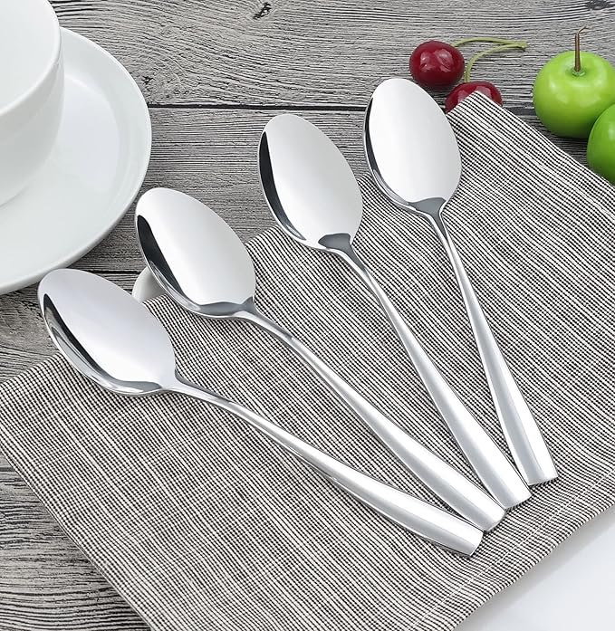 HOMMP 16-Piece Dinner Spoons, Stainless Steel, 8.27 Inch