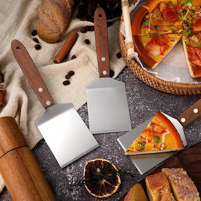 20 Pcs Small Pizza Spatula Bulk for Brownie Cookie Kitchen Serving,Brown