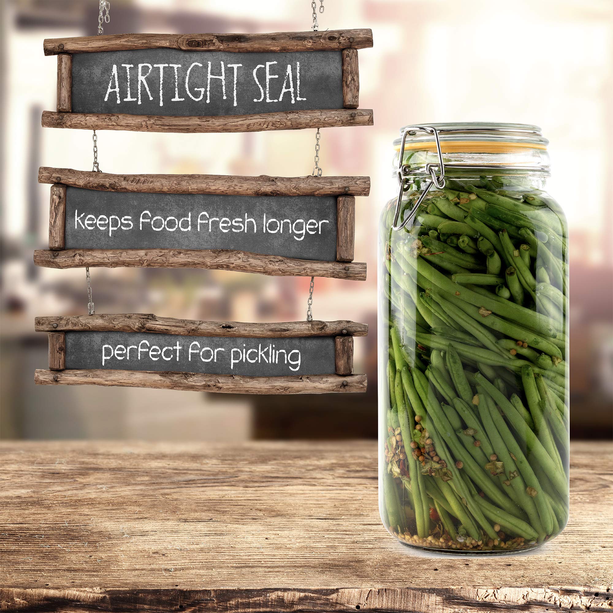 Galashield Glass Jars with Airtight Lids 67 oz [Set of 2]