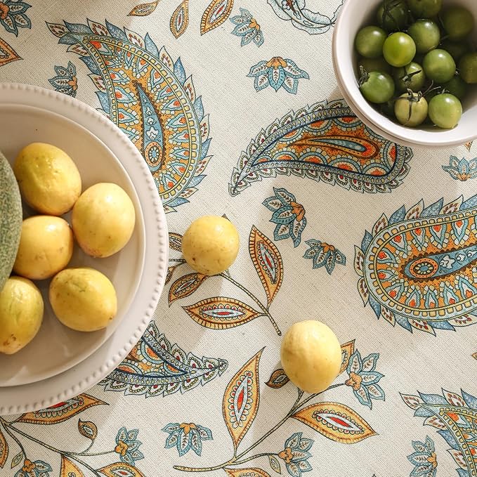 patdrea Vintage French Linen Tablecloth,Rectangular,71"x55"-Lysaniya