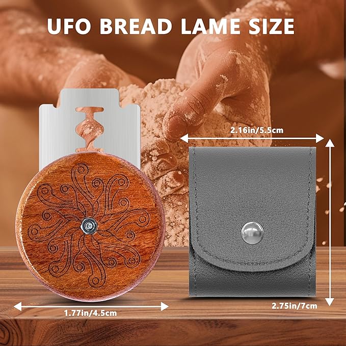 Epritliber UFO Bread Lame Cutter for Homemade Sourdough,Bread Scorer Tool for Sourdough with 5 Blades and Case,Slashing Tool Bread Cutting Knife for Artisan Bread and Baguette Makers,Octopus