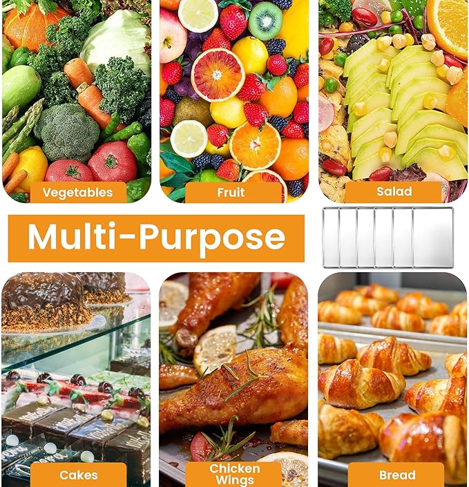 FSUON 6 Pack Full Size Aluminum Baking Sheet Pan, 26 x 18 in