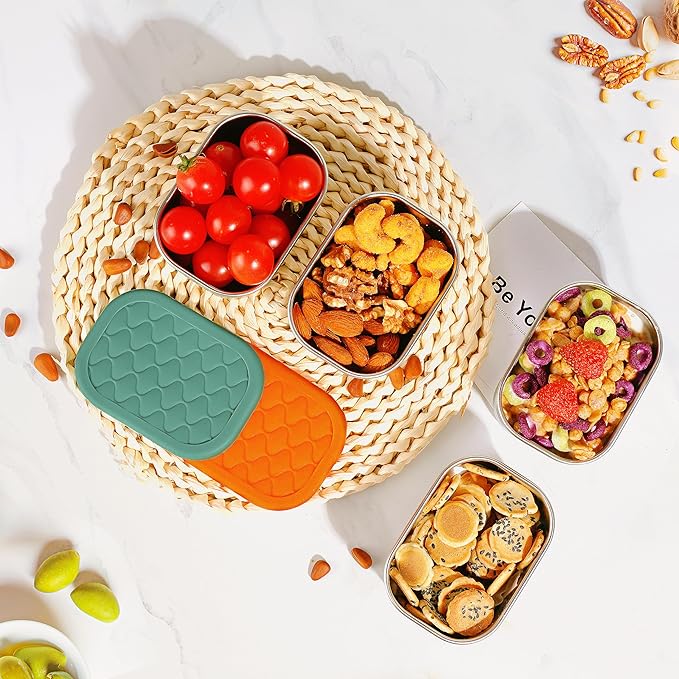 IUAOWEI 3Pack 8oz Stainless Steel Snack Containers for Kids,snack box small