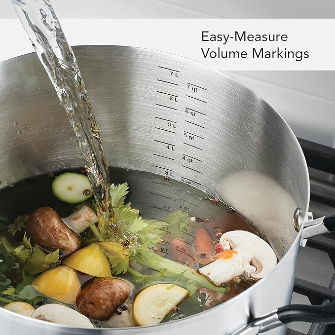 KitchenAid Stainless Steel Stock Pot with Lid, 8-Quart, Induction