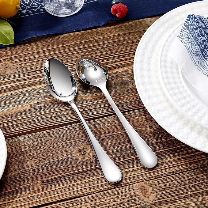 KEAWELL Premium Verona 8-Piece 7.6-Inch Dinner Spoon Set (8, Dinner Spoons)