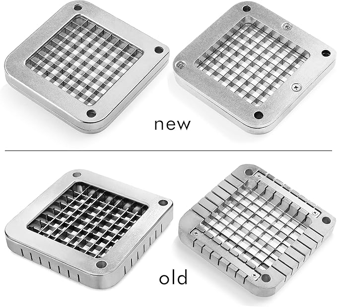 New Star Foodservice Commercial Grade French Fry Cutter with Complete Combo Sets, Die Cast Iron and 18/8 Stainless Steel, 1/4-Inch, 3/8-Inch, 1/2-Inch, 6-Wedge, and 8-Wedge Replacement Blades