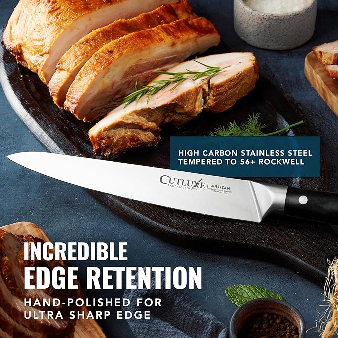 Cutluxe Turkey Carving Knife Set – Carving Fork & Knife for Meat & BBQ