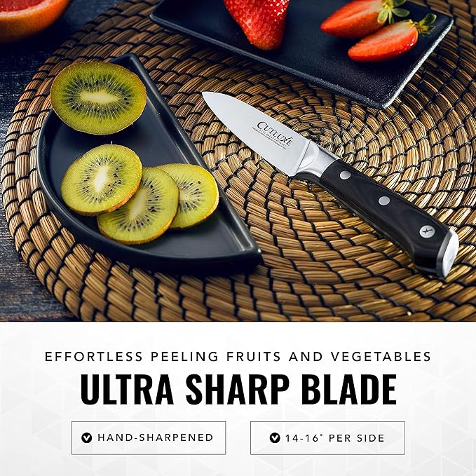 Cutluxe Paring Knife, 3.5" Small Kitchen Peeling Knife – Razor Sharp