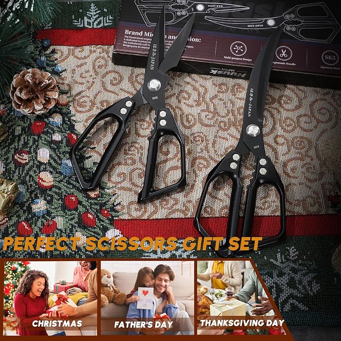 Huusk Kitchen Scissors for Food - Heavy Duty Kitchen Shears all Purpose