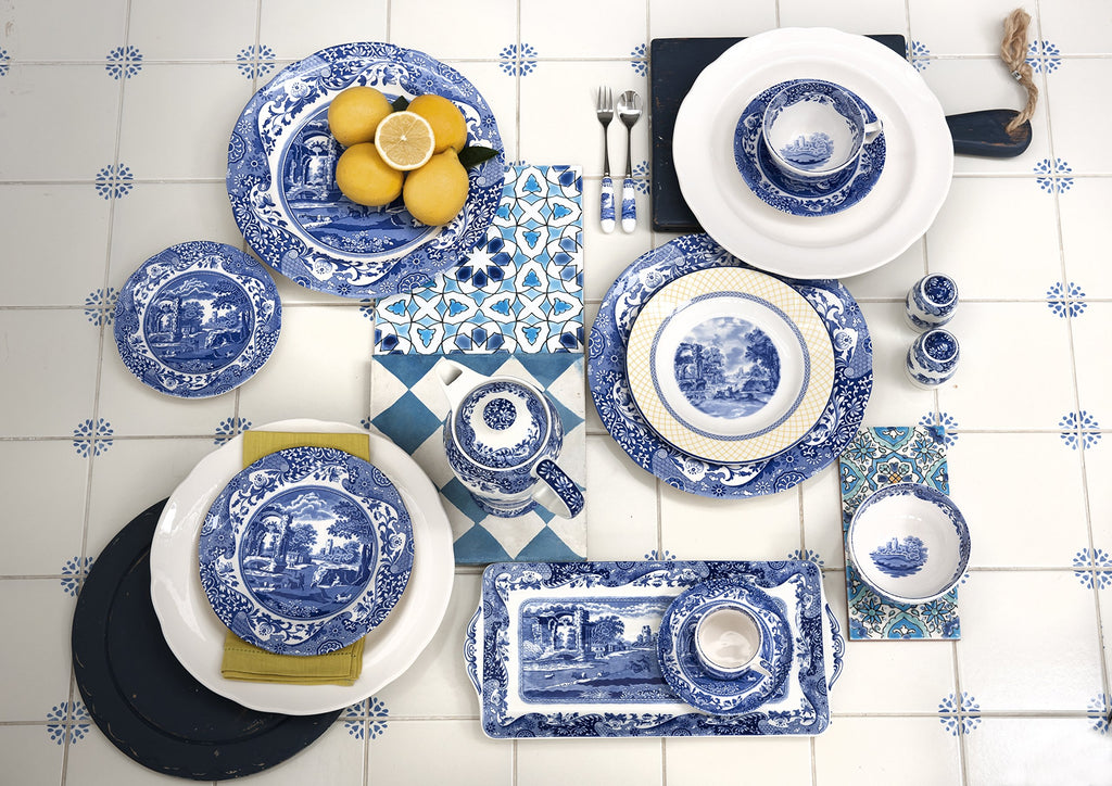 Spode Blue Italian Ascot Cereal Bowl, Set of 4