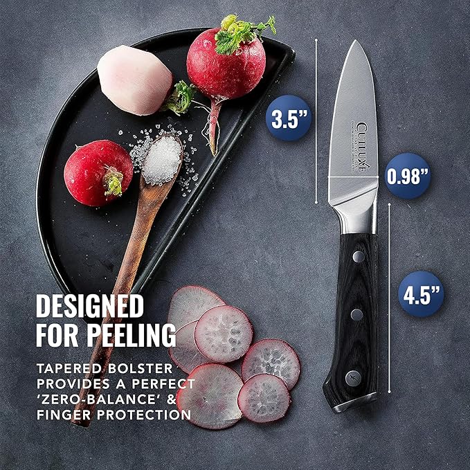 Cutluxe Paring Knife, 3.5" Small Kitchen Peeling Knife – Razor Sharp