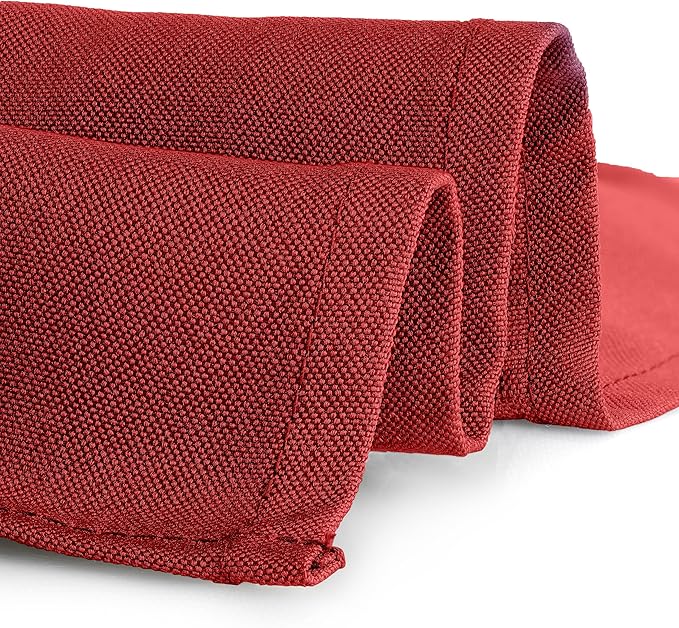 Gee Di Moda Rectangle Tablecloth - 90 x 156 Inch Red Table Cloth for 8 Foot Tables with Floor-Length Drop - Heavy Duty Washable Fabric for Holiday Party, Dinner, Weddings & Baby Shower