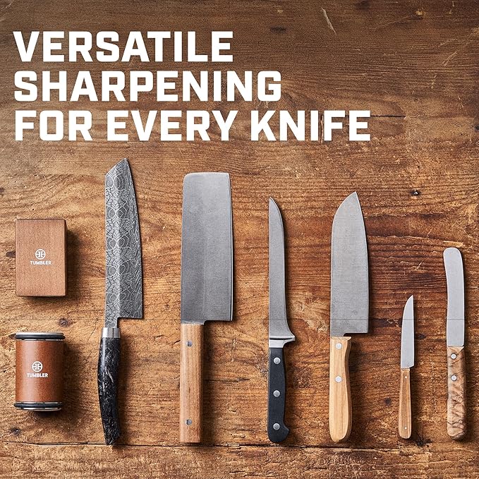 The Original Tumbler Rolling Knife Sharpener™ (Wood)