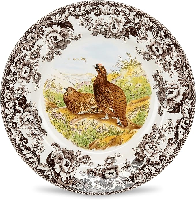 Spode – Woodland – Dinner Plate – Red Grouse - Brown/White