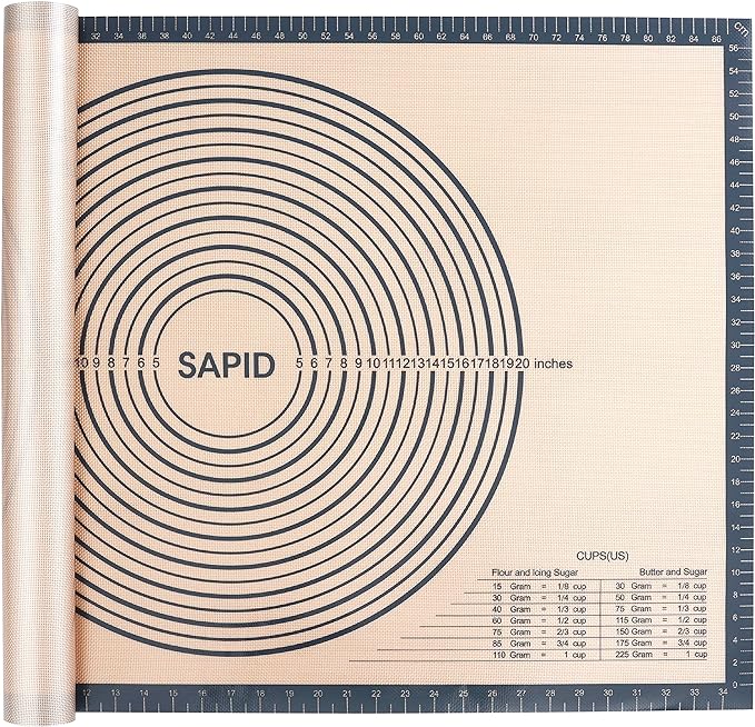 Sapid Thick Silicone Pastry Mat Baking Dough Rolling Extra Large 24" x 36"