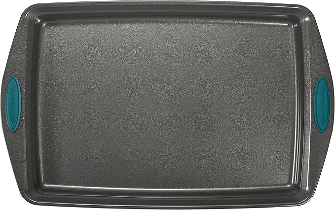 Rachael Ray Yum-o! Nonstick Bakeware Oven Lovin' Baking Pans Set, 10-Piece, Gray and Marine Blue