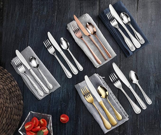 New Star Foodservice Rose Pattern 18/0 Stainless Steel Dinner/Dessert Spoon, 7-Inch, Set of 12, Commercial Grade